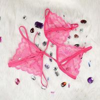 （情趣内衣）羞羞宝贝性感蕾丝透视内衣裤（玫红色）